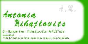 antonia mihajlovits business card